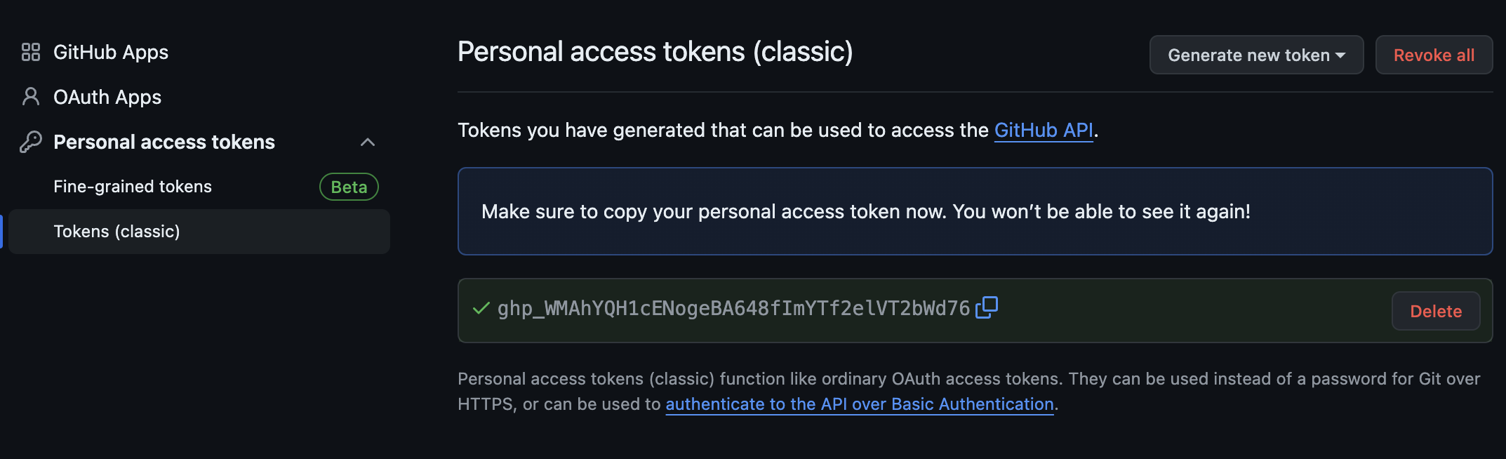 generate token